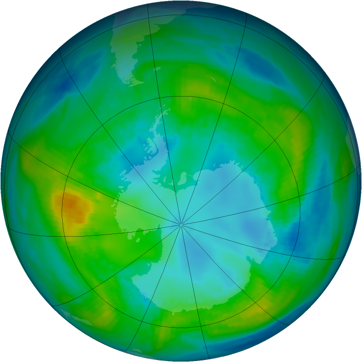 Antarctic ozone map for 27 April 1981